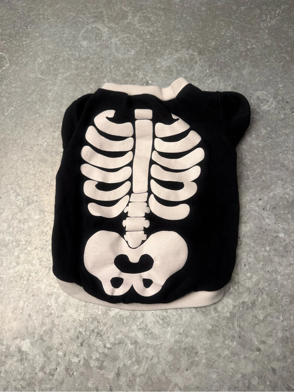 Halloween Skeleton Dog Sweatshirt Black Cotton Pet Costume Small